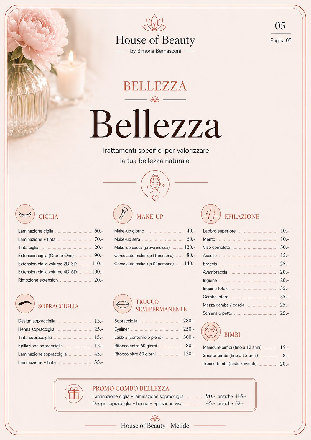 Listino House of Beauty bellezza